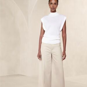 Banana Republic Factory Cream Wide-Leg Pants